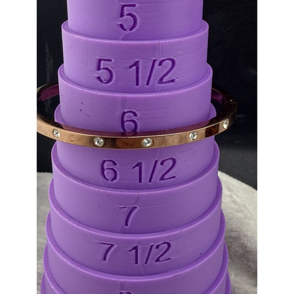 Fossil Bangle Bracelet White Rhinestone 6.5" Signed - Picture 7 of 10